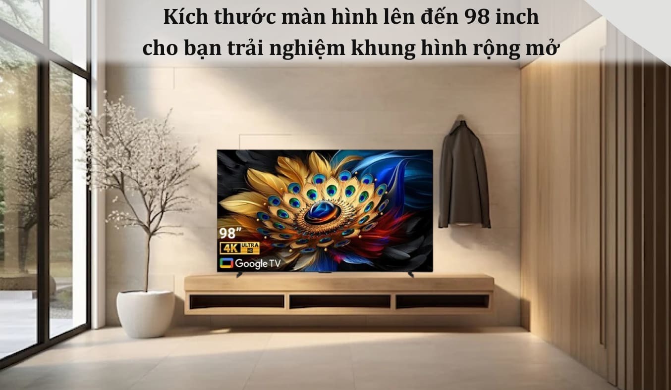 Google Tivi QLED TCL 4K 98 inch 98C655