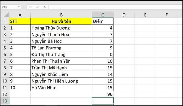 5 cách tính tổng trong Excel theo hàng dọc, hàng ngang cực đơn giản ...