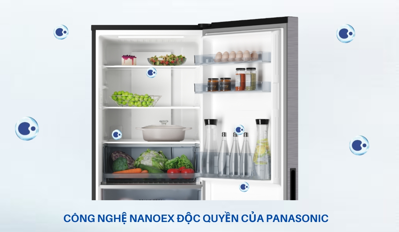 Tủ lạnh Panasonic Inverter 325 lít NR-BC361VGMV kháng khuẩn, khử mùi