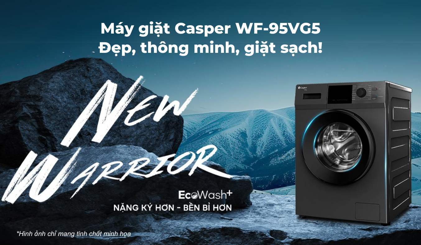 Máy giặt Casper 9.5 kg WF-95VG5 thiết kế sang trọng