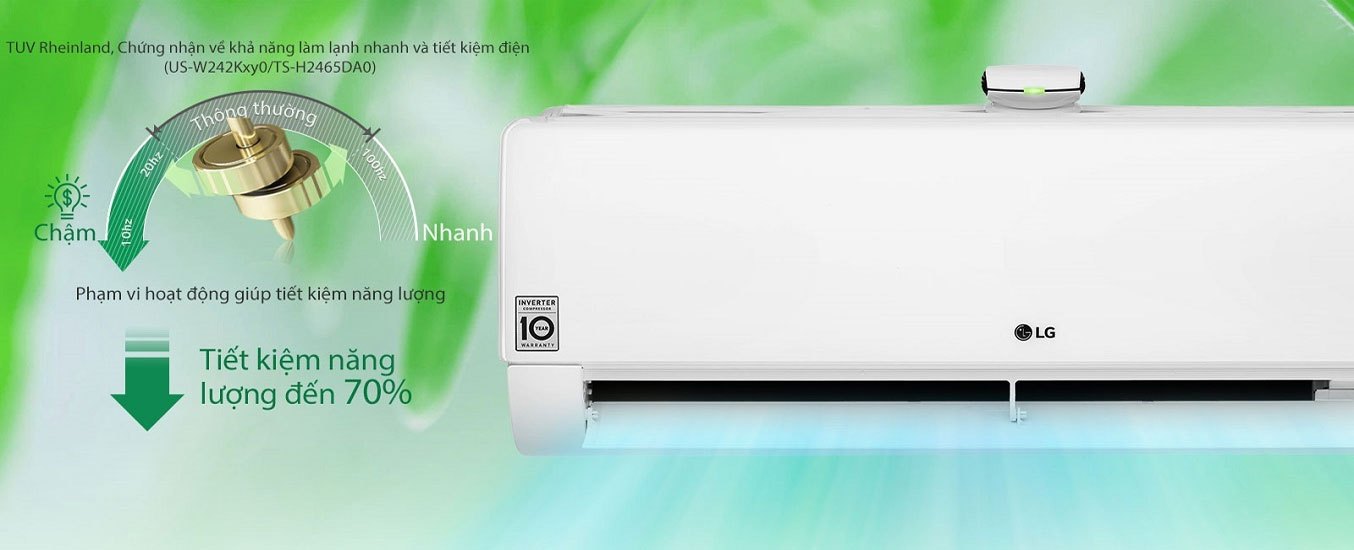 Máy lạnh LG Inverter 2 HP V18ENF tiết kiệm điện năng hiệu quả
