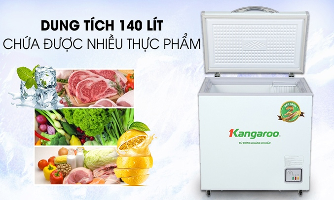 Tủ đông kháng khuẩn Kangaroo 140 lít KG265NC1 dung tích lớn
