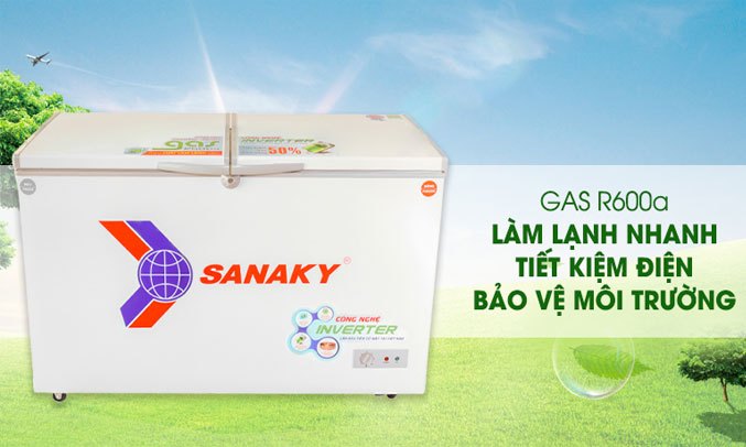 Tủ đông Sanaky Inverter 235 lít VH-2899A4K gas thân thiện môi trường