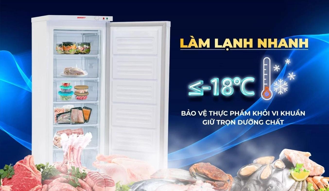 Tủ đông Sanaky 213 lít VH-230VD bảo quản tối ưu thực phẩm