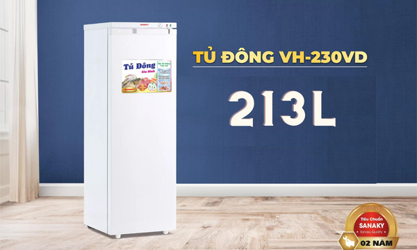 Tủ đông Sanaky 213 lít VH-230VD dung tích 213 lít 