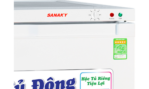 Tủ đông Sanaky 213 lít VH-230VD nút điều chỉnh nhiệt độ bên ngoài 