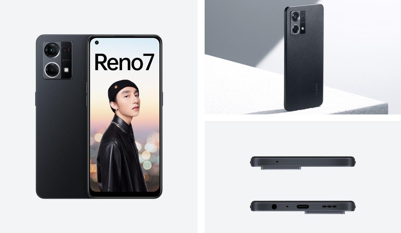 Điện thoại OPPO Reno7 4G 8GB/128GB Đen diện mạo sang trọng, thời thượng