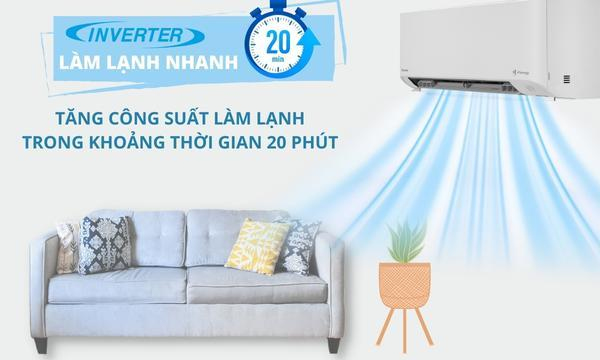 Máy lạnh Daikin Inverter 1.5 HP FTKY35WMVMV làm lạnh nhanh Powerful