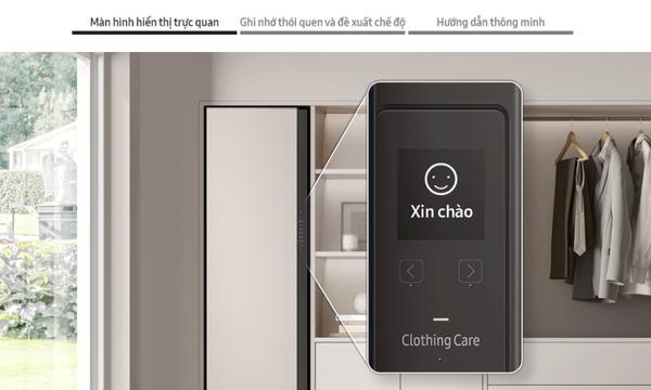Tủ Chăm Sóc Quần Áo Thông Minh Samsung DF60A8500 bảng điều khiển AI thông minh