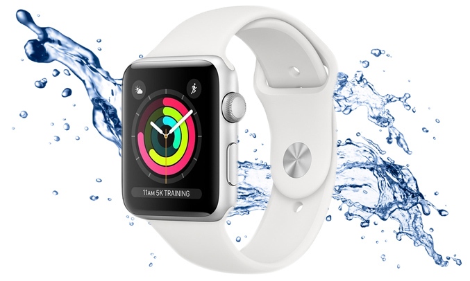 Apple Watch Series 3 42MM Silver - White Sport Band có khả nang chống nước tốt