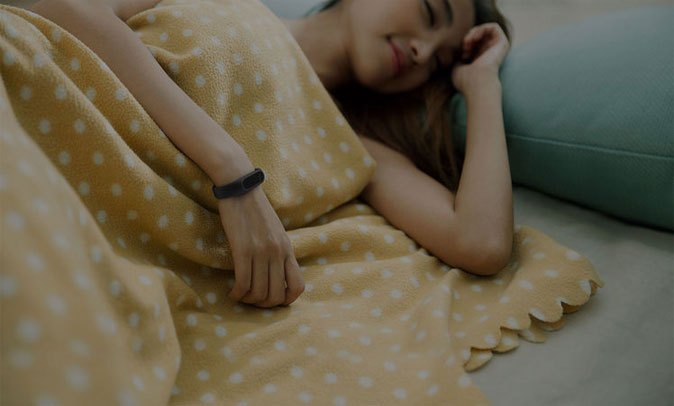 Vòng đeo tay (Dây đeo) ​​Xiaomi MI 2 Black (Đen) (MGW4024GL) Màn hình chất lượng giấc ngủ