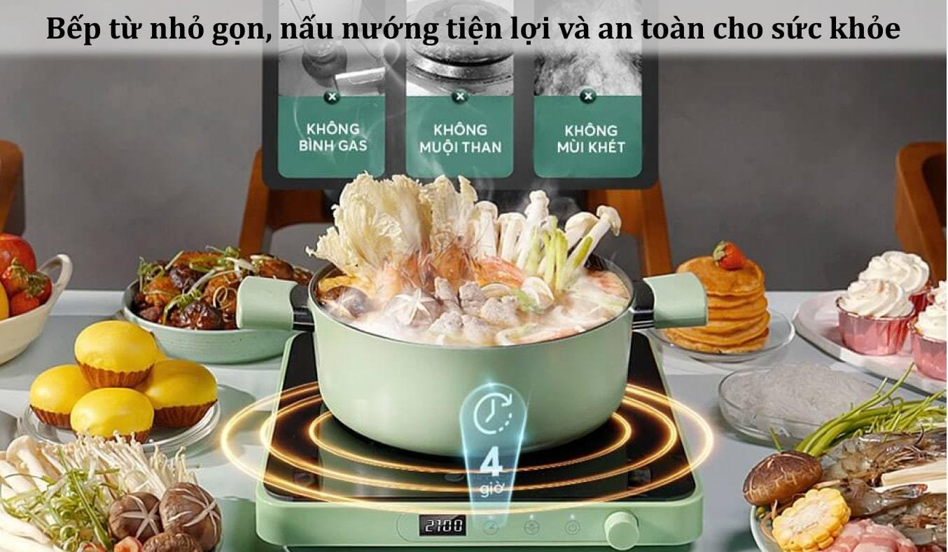 Bếp điện từ Elmich ICE 3879 Xanh mint