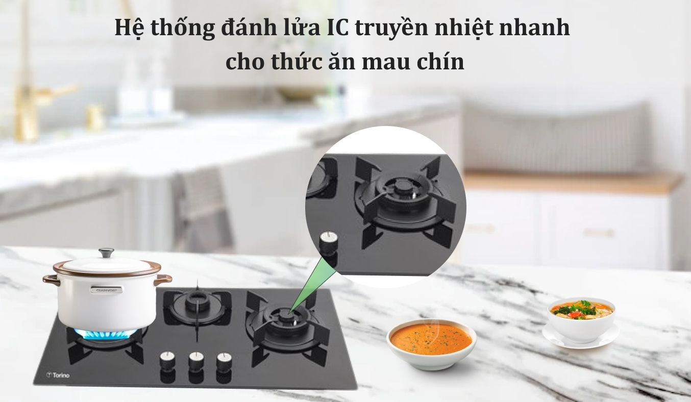 Bếp gas âm Torino Milan-3B
