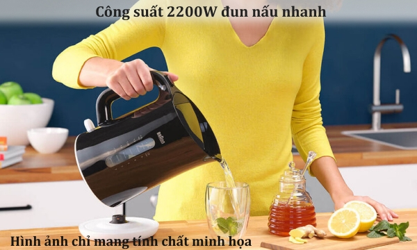 Bình đun siêu tốc Braun 1.7 lít WK1100BK