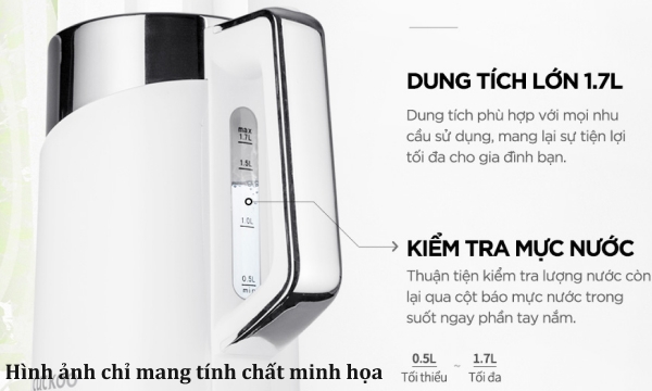 Bình đun Cuckoo 1.7 lít CK-A170T/WHVNCV Trắng