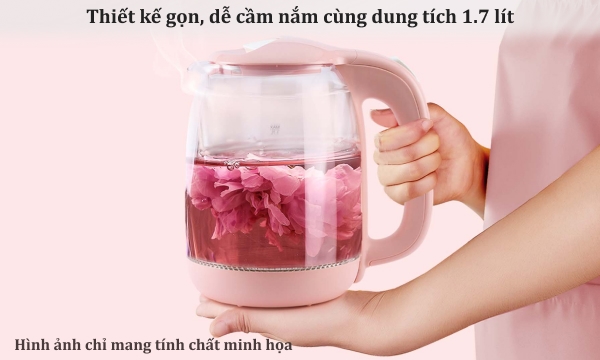 Bình đun nước Hawonkoo 1.7 lít KEH-170-PK Hồng