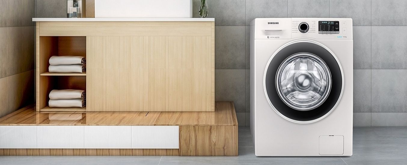 Máy giặt Samsung Inverter 9 kg WW90J54E0BW - Thiết kế sang trọng