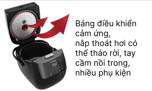 Nồi cơm điện tử Hitachi RZ-S18VN BK