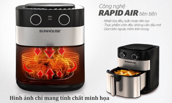 Nồi chiên không dầu Sunhouse 6 lít SHD4026