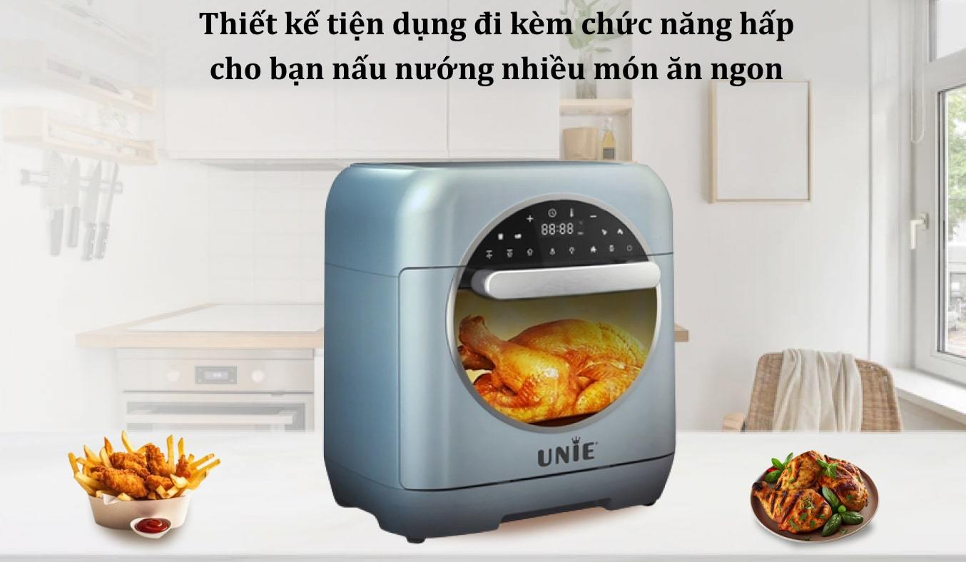 Nồi chiên không dầu kết hợp hấp Unie 15 lít Steam Color