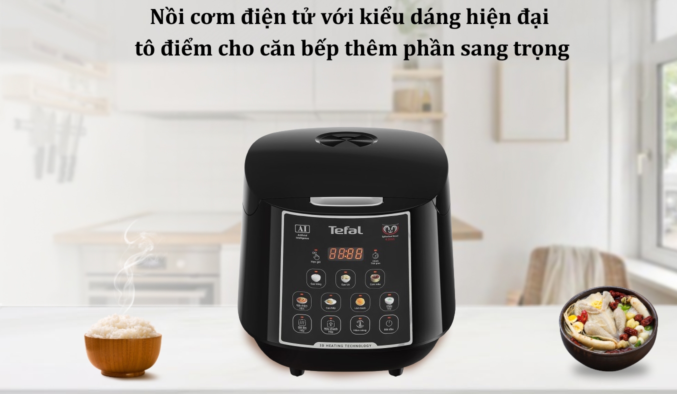 Nồi cơm điện tử Tefal 1.8 lít RK737868