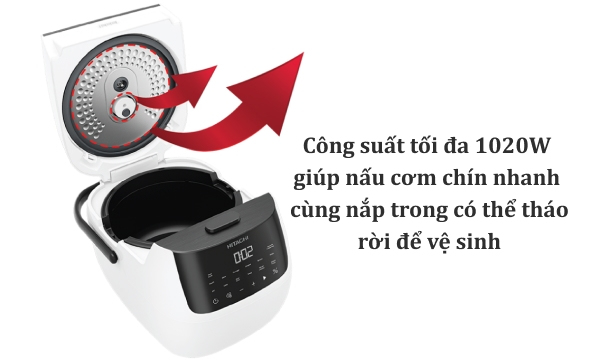 Nồi cơm điện tử Hitachi RZ-R18XN W