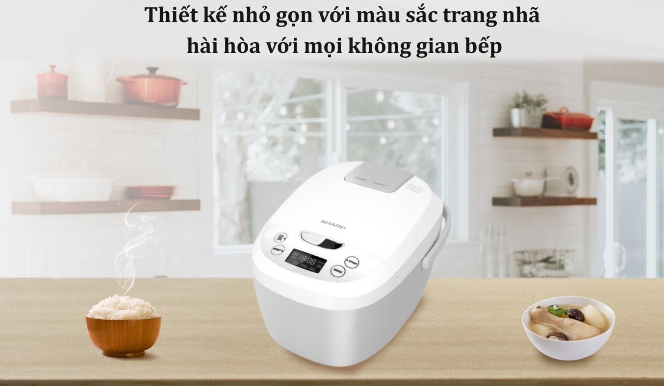 Nồi cơm điện tử Sharp 1.8 lít KS-COM180EV-GY