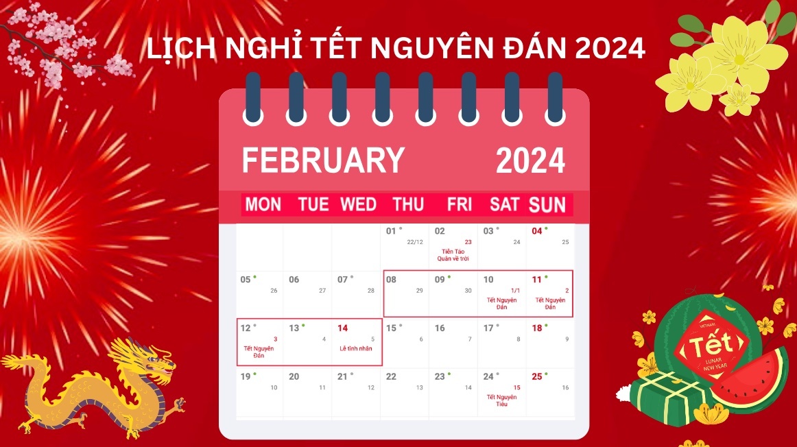 Lịch nghỉ Tết Nguyên Đán Giáp Thìn 2024 chính thức nghỉ 7 ngày | Nguyễn Kim  Blog