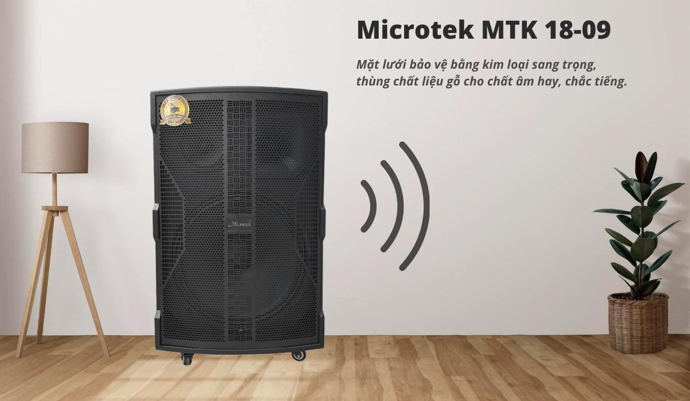 Loa karaoke di động Microtek MTK 18-09 mặt lưới kim loại sang trọng