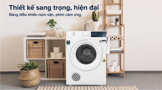 Máy sấy quần áo Electrolux 7.5 kg EDV754H3WB Trắng thiết kế hiện đại