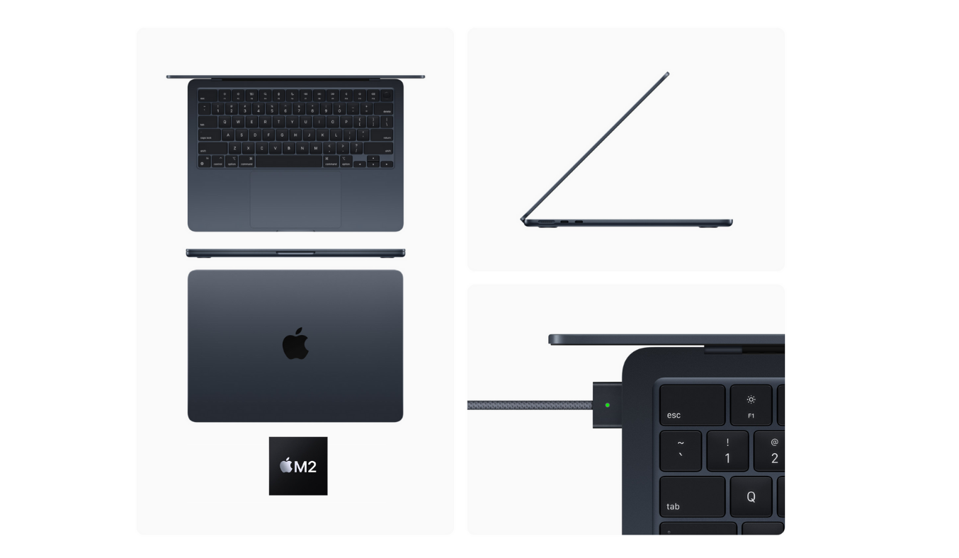 Laptop MacBook Air M2 2022 8GB/512GB/10 Core GPU MLY43SA/A Xanh Đen chip Apple M2 mạnh mẽ