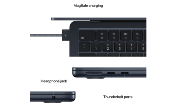 Laptop MacBook Air M2 2022 8GB/512GB/10 Core GPU MLY43SA/A Xanh Đen kết nối đa dạng, nhanh chóng