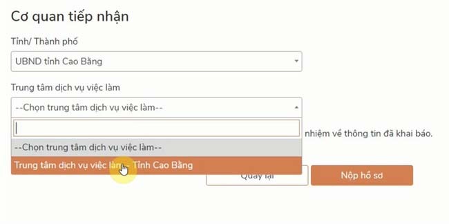 Chọn cơ quan nơi làm việc trước khi chấm dứt hợp đồng lao động làm hồ sơ nhận trợ cấp