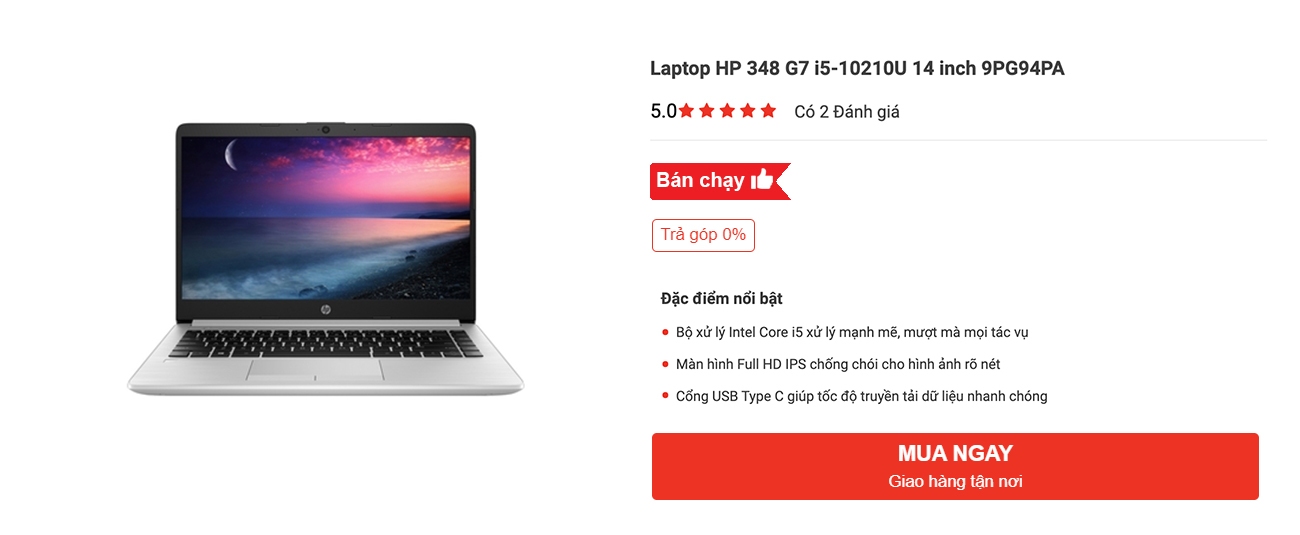 Mua Laptop HP 348 G7 i5 Giá tốt tại Nguyễn Kim