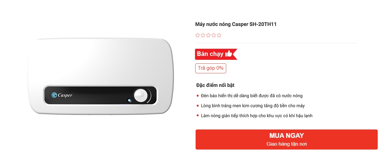 Máy nước nóng Casper SH-20TH11