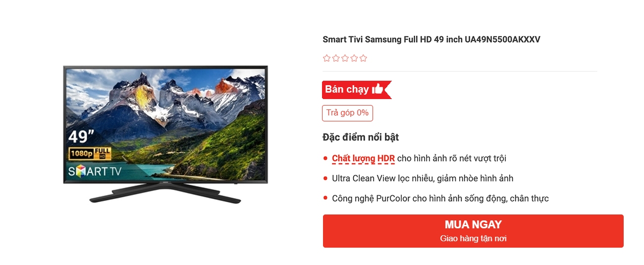 Tivi Samsung 49 inch UA49N5500AKXXV