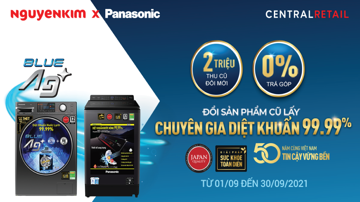 Đổi cũ lấy mới máy giặt Panasonic