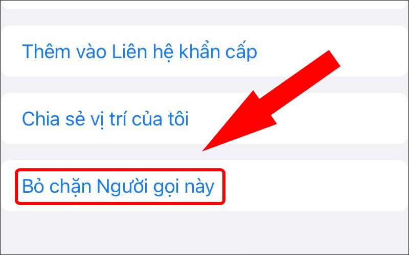 Bỏ chặn số điện thoại trên iPhone trong danh bạ