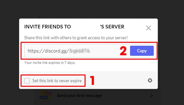 Set this link to never expire để link có thời hạn vĩnh viễn