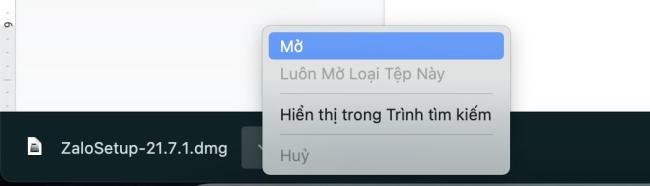 mở file Zalo đã tải và cài đặt cho máy tính