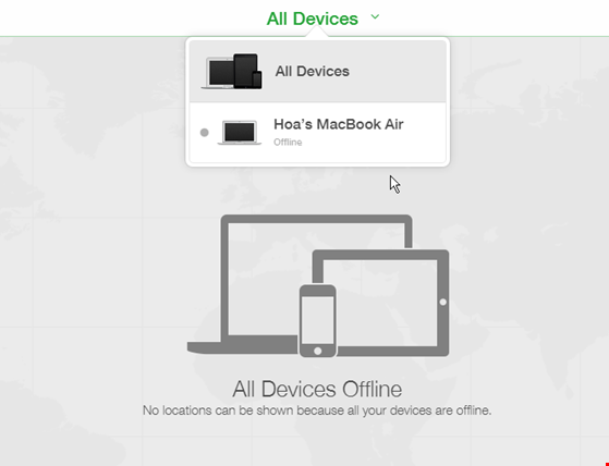 Click vào “All Devices” để lựa chọn thiết bị bạn muốn cài đặt lại.