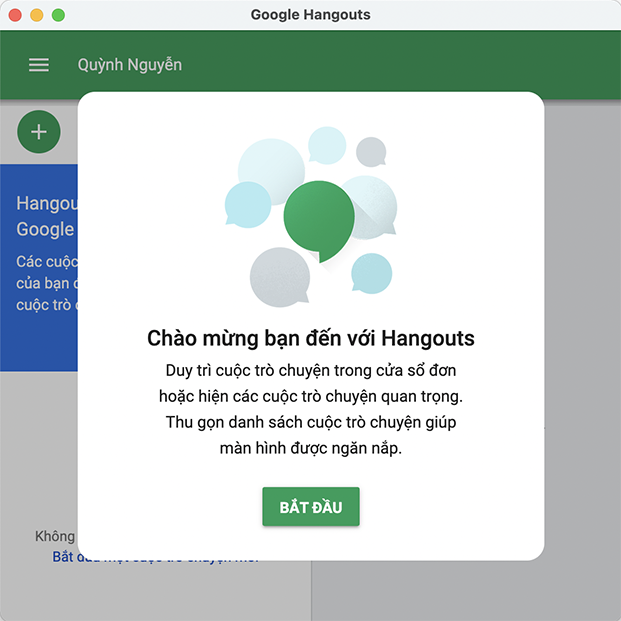 chọn “Bắt đầu” để bắt đầu sử dụng Google Meet