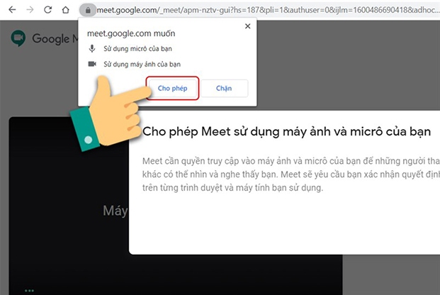 Chia sẻ màn hình Google Meet trên máy tính