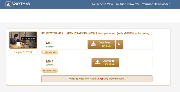 Chọn tùy chọn tải MP3 (Nguồn: Internet)