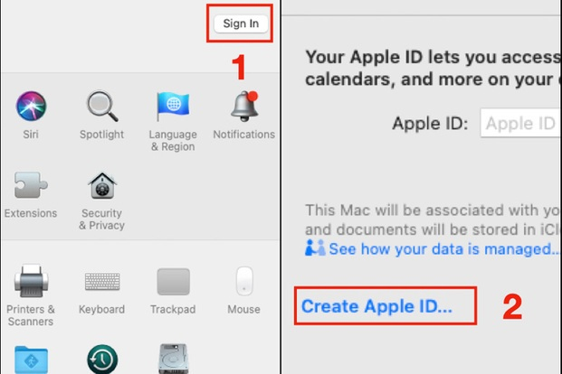 Nhấn chọn Sign In rồi chọn Create Apple ID… (Nguồn: Internet)