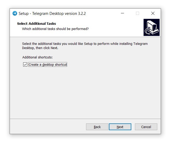 Chọn tạo lối tắt để truy cập nhanh telegram trên màn hình máy tính