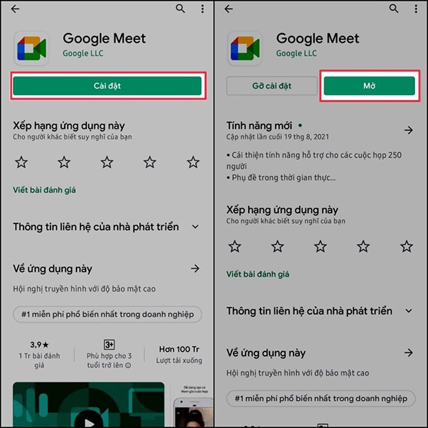 chi tiết các bước Tải Google Meet trên điện thoại