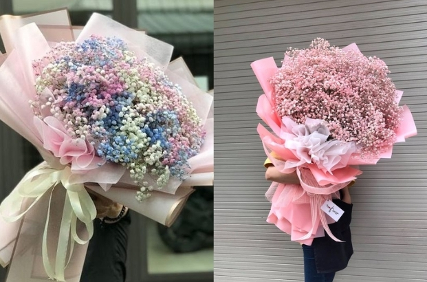 Bó hoa baby cầu kì sang trọng