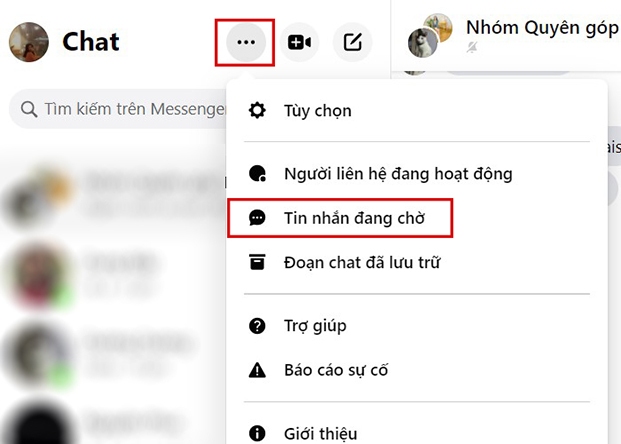 Cách vào xem tin nhắn chờ trên Messenger web