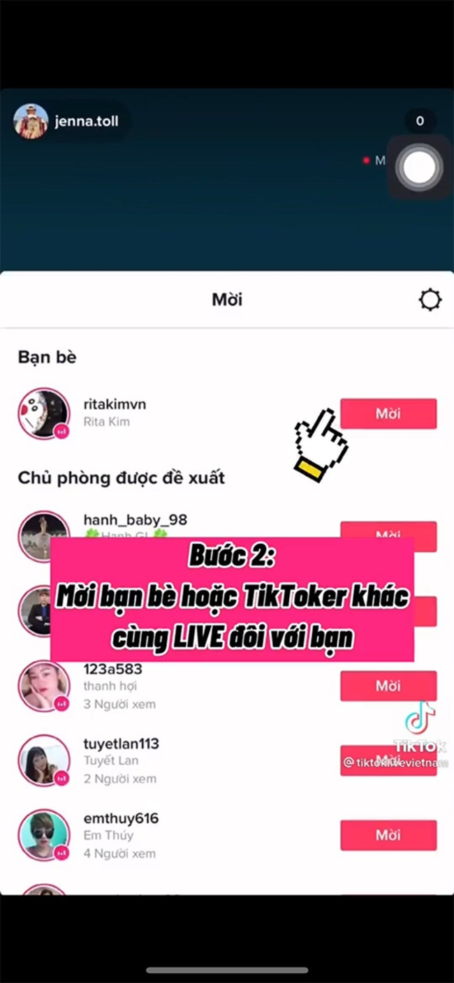 Chọn người bạn muốn PK live rồi nhấn mời
